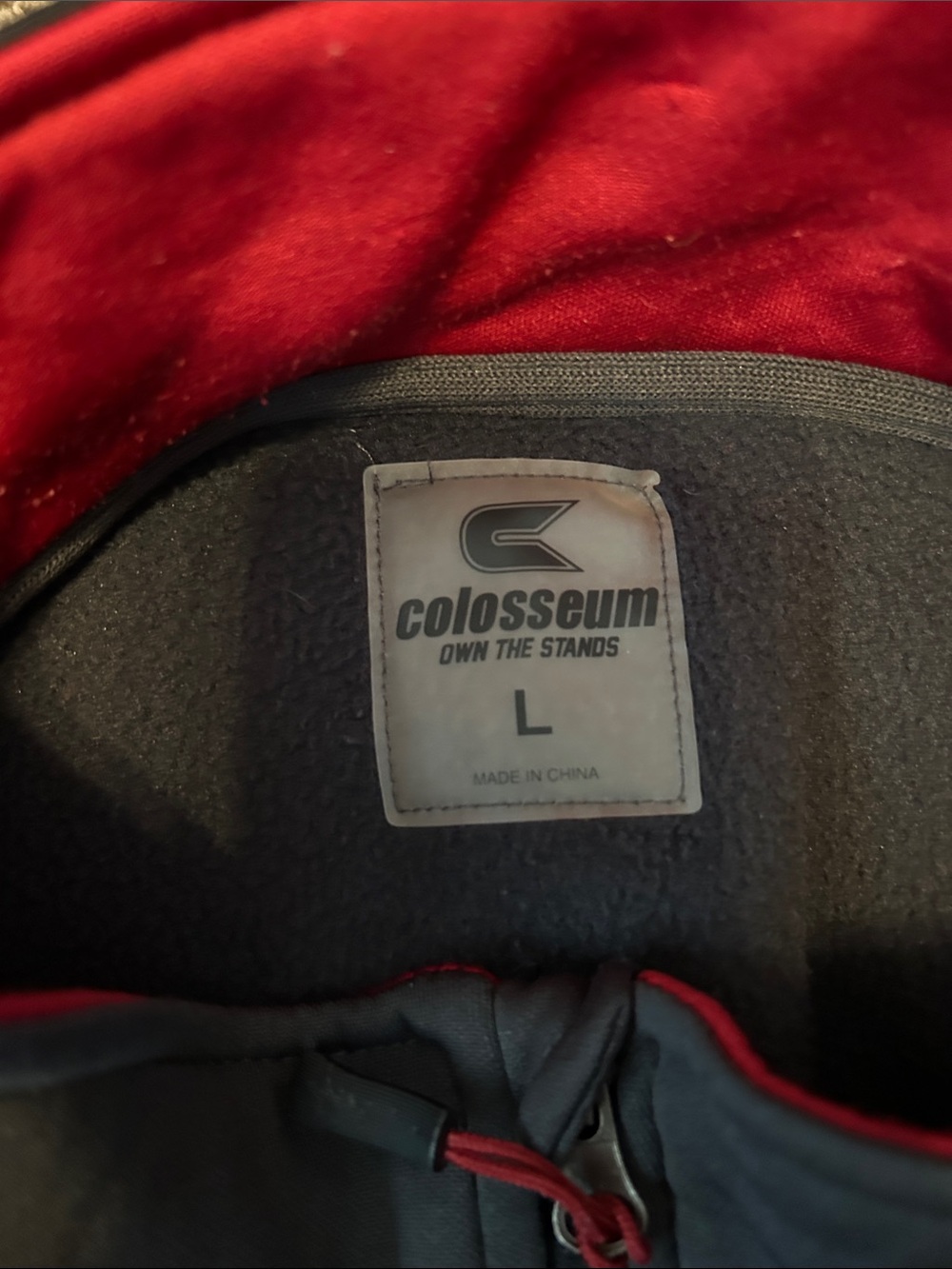Colosseum Red and Gray Fleece Hoodie - Picture 2 of 3